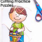 FREE Advanced Easter Scissor Practice Puzzles