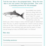 Find the Main Idea: Shark Worksheet