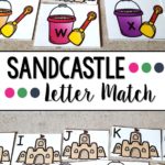 Sandcastle themed Letter Match Printables