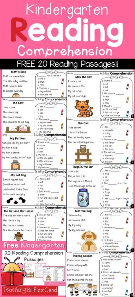 Help your kindergartner start working on their reading comprehension with these free task cards. :: www.thriftyhomeschoolers.com