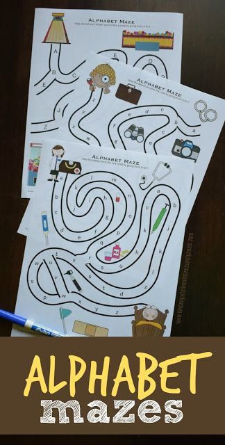 Kids will enjoy working on their letters and alphabetical order with these free, printable mazes. :: www.thriftyhomeschoolers.com