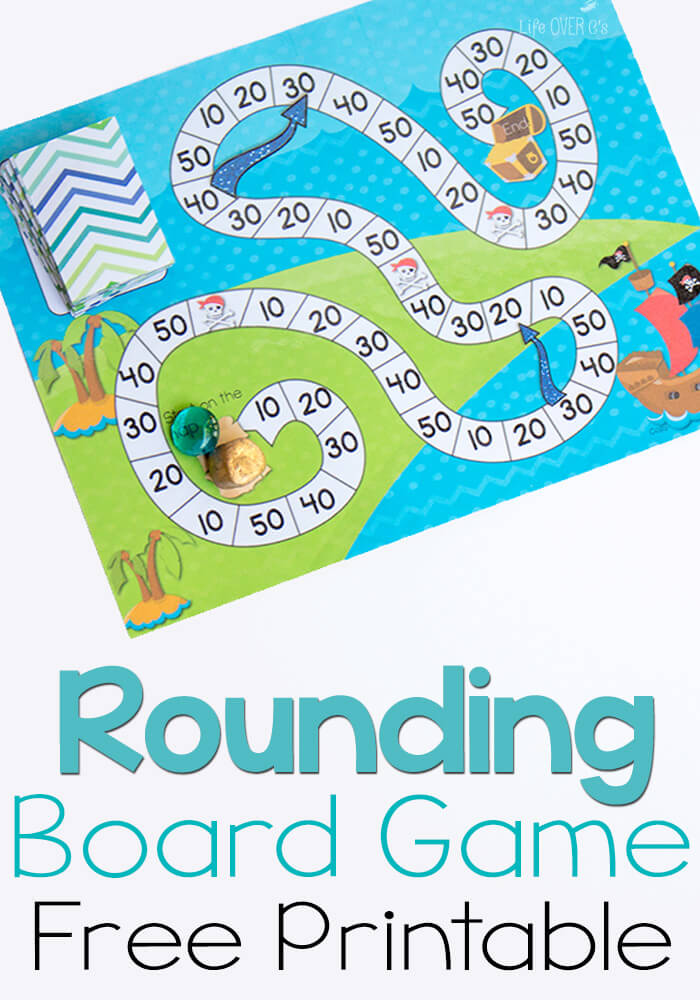 Don't miss this fun printable Pirate themed board game where practicing rounding to the nearest 10 is fun! :: www.thriftyhomeschoolers.com