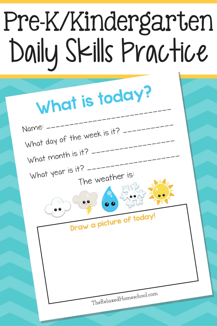 This fun little "What is Today?" is perfect for morning center work with prek and kindergarten! :: www.thriftyhomeschoolers.com