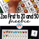 Free Zoo themed First to 20 and 50 printables
