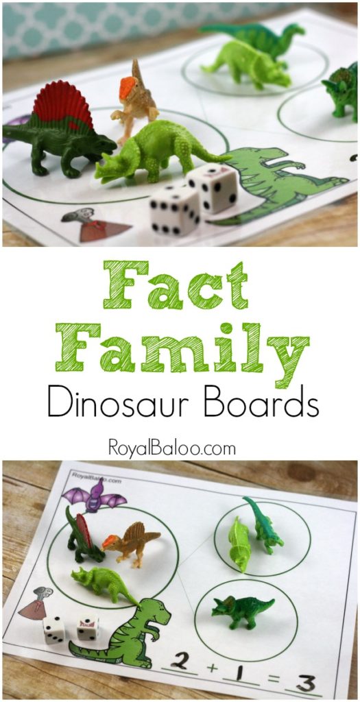 Fact families are a simple and great way to help kids learn their math facts. Whether you're working through a dinosaur unit or just have a dinosaur fan, these free fact family mats are perfect! :: www.thriftyhomeschoolers.com