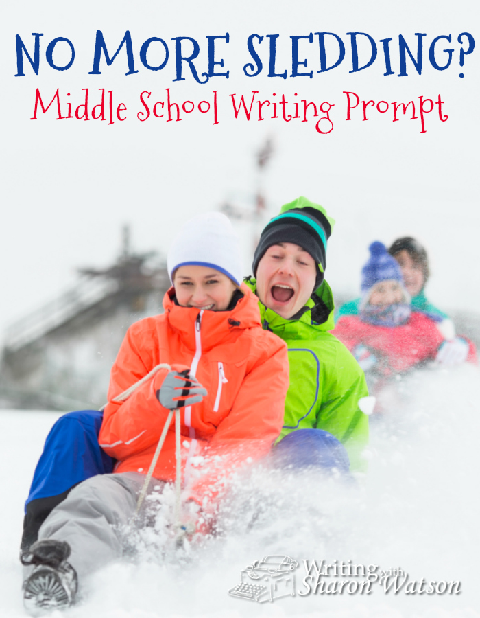 Do your kids love to go sledding? If you live where there is snow, sledding is probably a daily, or at least weekly, activity. Can you imagine if that privilege was taken away? Have kids write about it with this simple writing prompt for Middle Schoolers. :: www.thriftyhomeschoolers.com