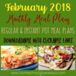 Free February 2018 Meal Plans